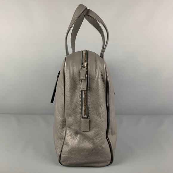 CALVIN KLEIN COLLECTION Grey Leather Travel Bag - Picture 5 of 6